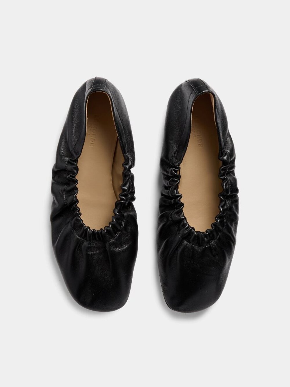 NIB Le le Monde Beryl Mica Flats Black Leather Size 40